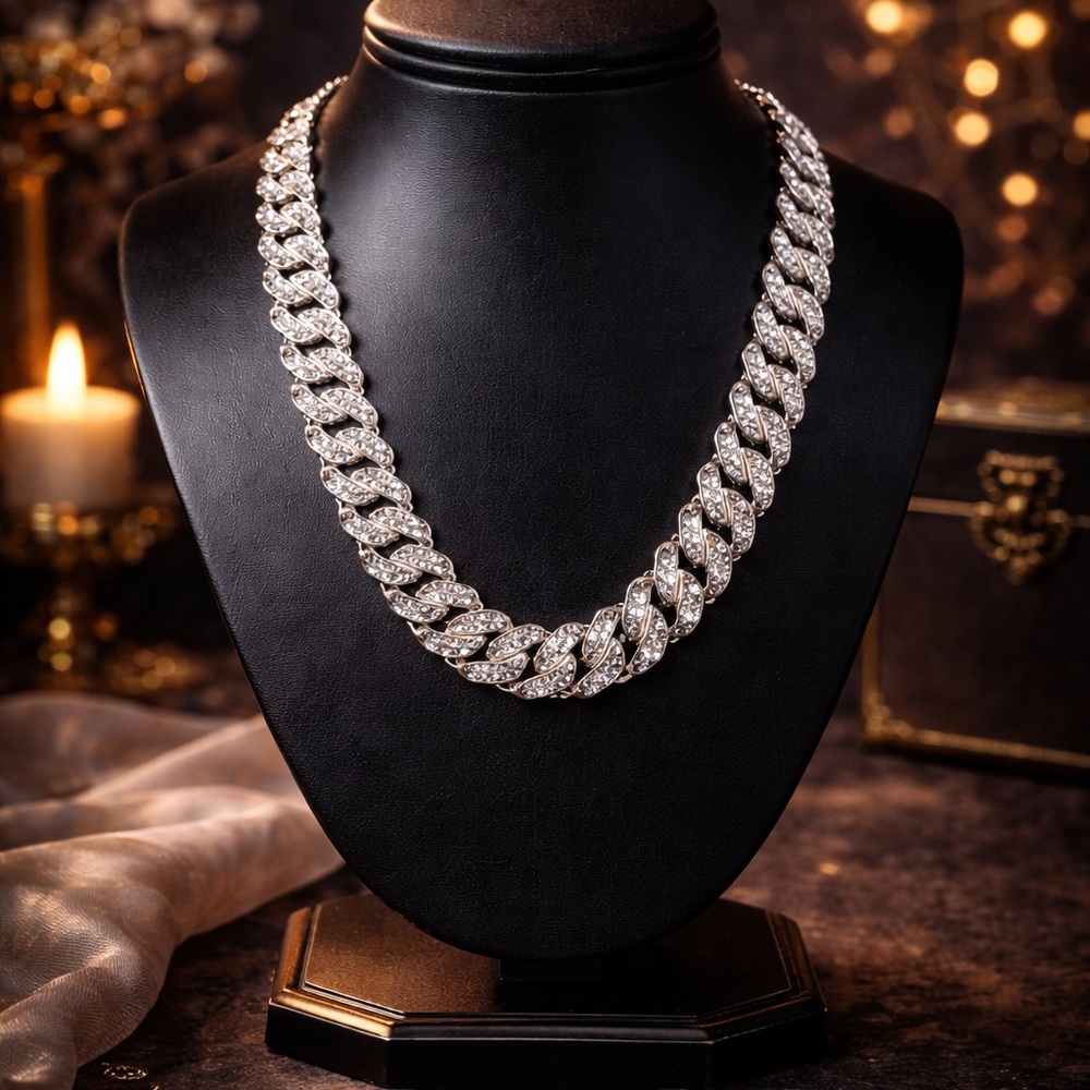 Elegant Silver Women's Necklace - Picture 3 of 5